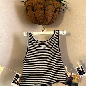Sleeveless Striped Crop Top